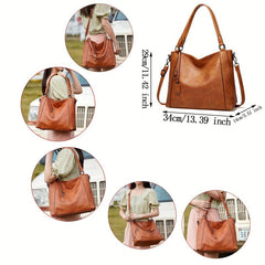 Soft Leather Handbag Large Capacity Tote Bag