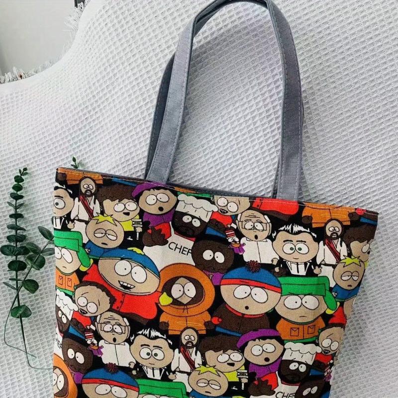Floral Print Canvas Tote Bag Lightweight Shopping Bag Women's Large Shoulder Bag