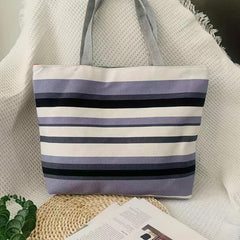 Floral Print Canvas Tote Bag Lightweight Shopping Bag Women's Large Shoulder Bag