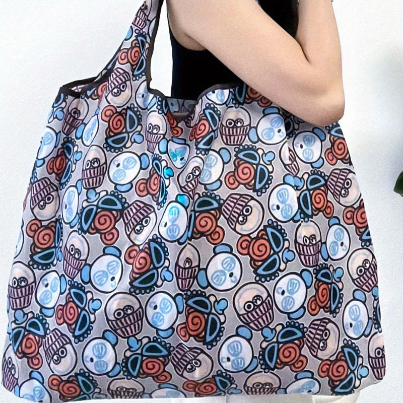 Stylish Printed Shopping Bag Eco Foldable Tote Bag Large Capacity