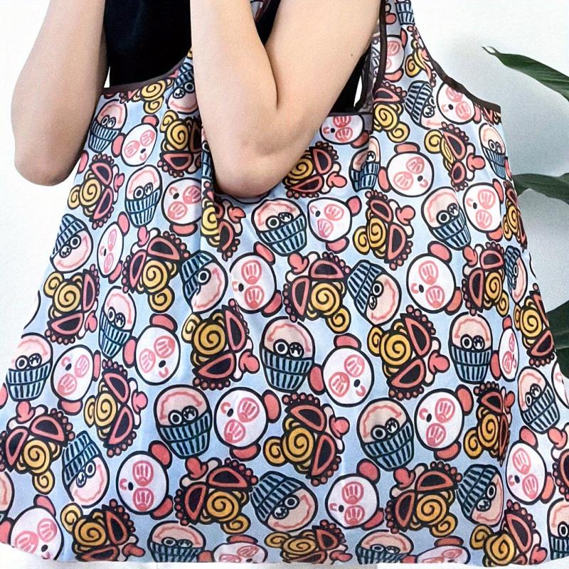 Stylish Printed Shopping Bag Eco Foldable Tote Bag Large Capacity
