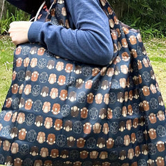 Cartoon Monkey Pattern Foldable Tote Bag Large Capacity Lightweight Shoulder Bag