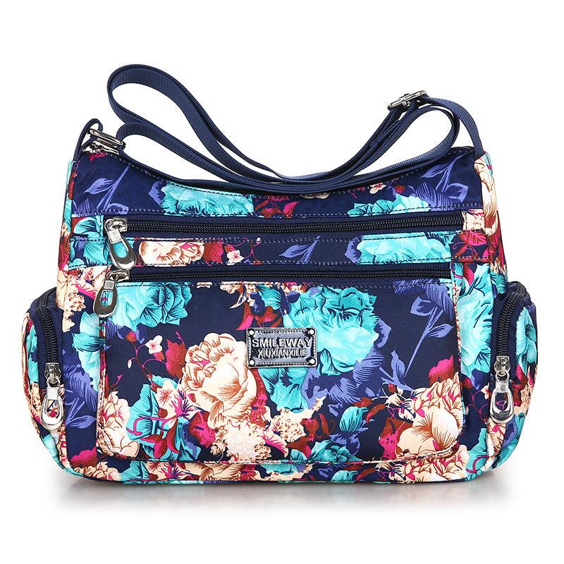 Floral Pattern Crossbody Bag Nylon Shoulder Bag Women's Gift