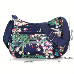 Floral Pattern Crossbody Bag Nylon Shoulder Bag Women's Gift