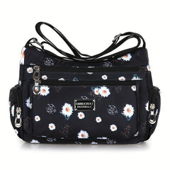 Floral Pattern Crossbody Bag Nylon Shoulder Bag Women's Gift