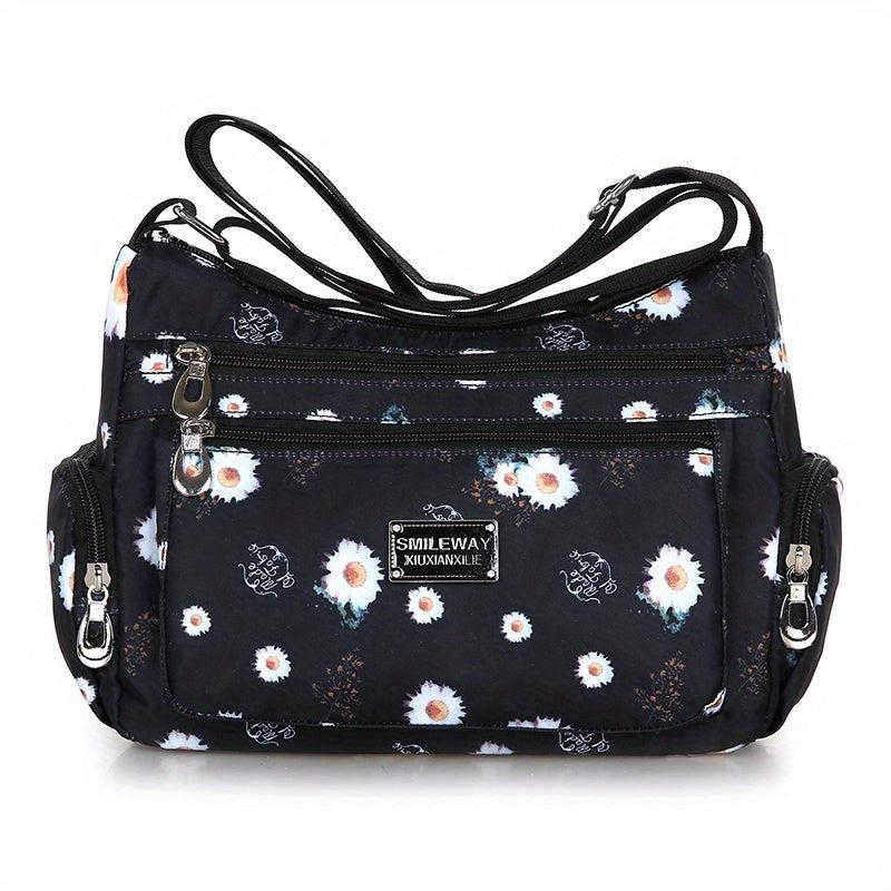 Floral Pattern Crossbody Bag Nylon Shoulder Bag Women's Gift