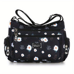 Floral Pattern Crossbody Bag Nylon Shoulder Bag Women's Gift