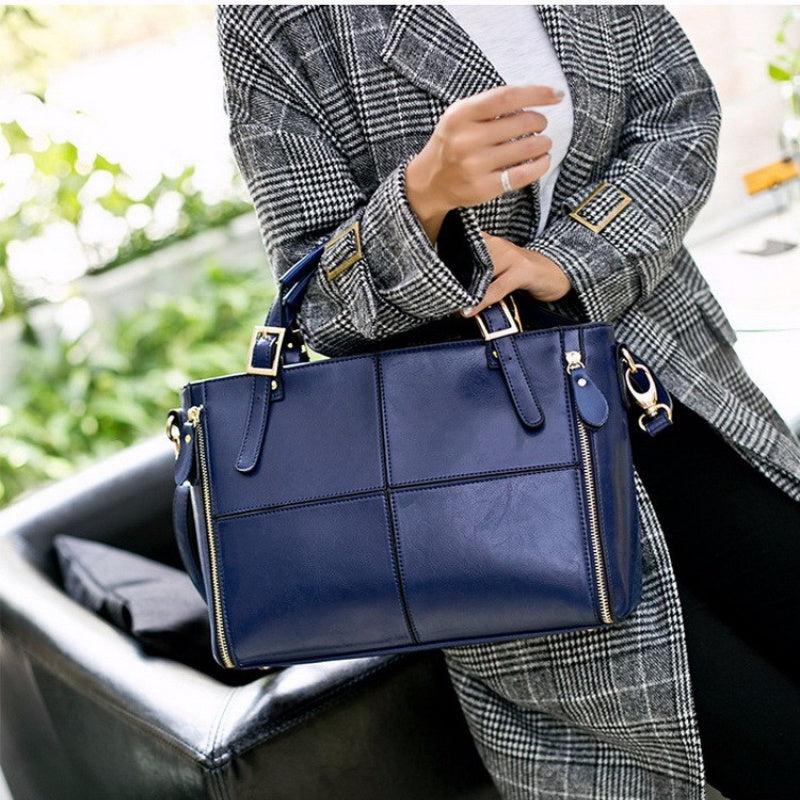 Vintage Plaid Tote Bag Classic Satchel Large Capacity Office Bag