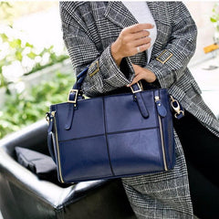 Vintage Plaid Tote Bag Classic Satchel Large Capacity Office Bag