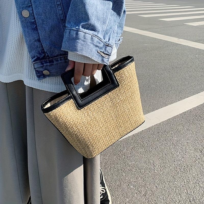 Woven Beach Bag Large Capacity Seaside Tote For Vacation