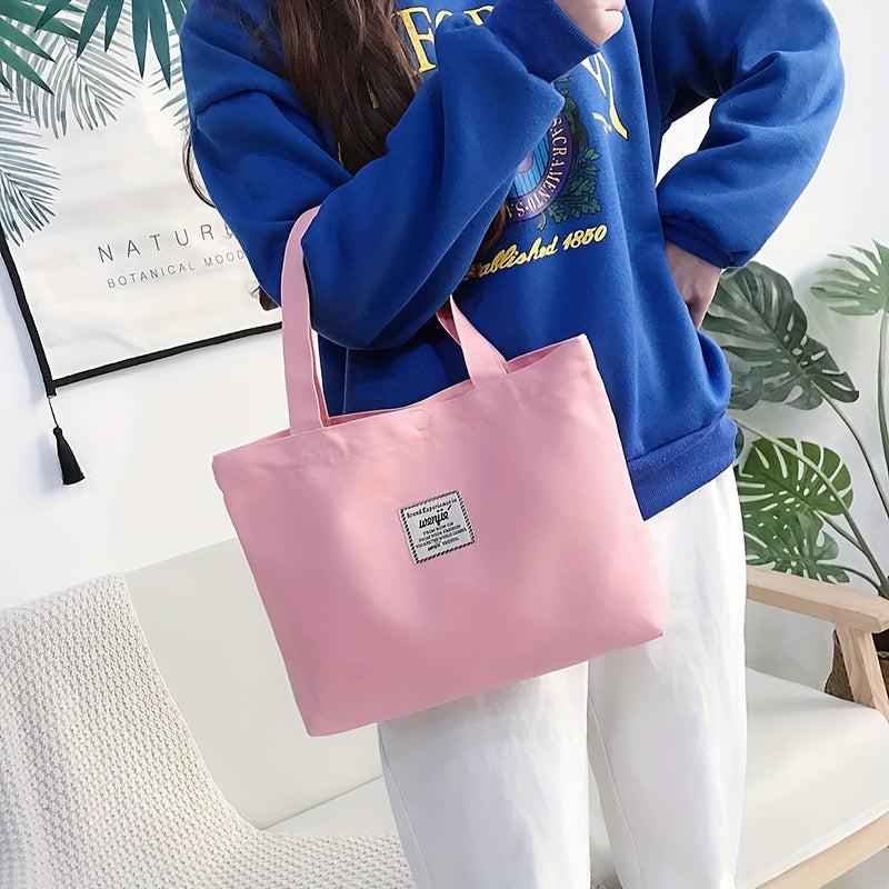 Cat Pattern Canvas Tote Bag Large Capacity Shopping Bag