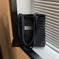 Corduroy Shoulder Bag Literary Student Tote Bag