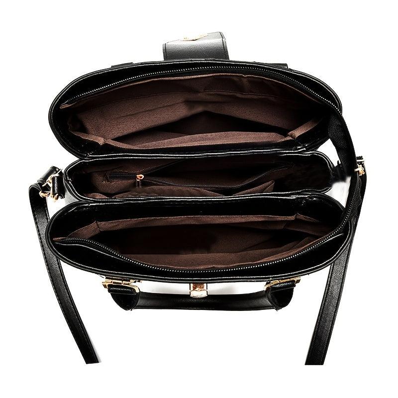 Large Capacity Casual Tote Bag Adjustable Strap Zipper Crossbody Bag