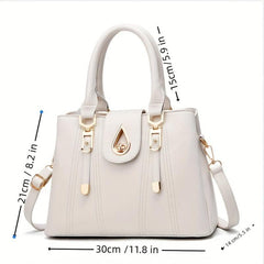 Large Capacity Casual Tote Bag Adjustable Strap Zipper Crossbody Bag