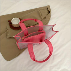 PVC Tote Bag Set Waterproof Beach Bag Letter Print Shoulder Bag 2Pcs