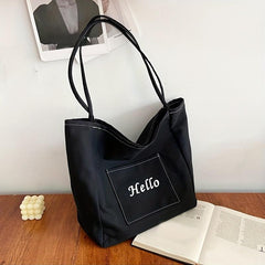 Large Capacity Canvas Tote Bag Lightweight Shoulder Casual Commuter Bag