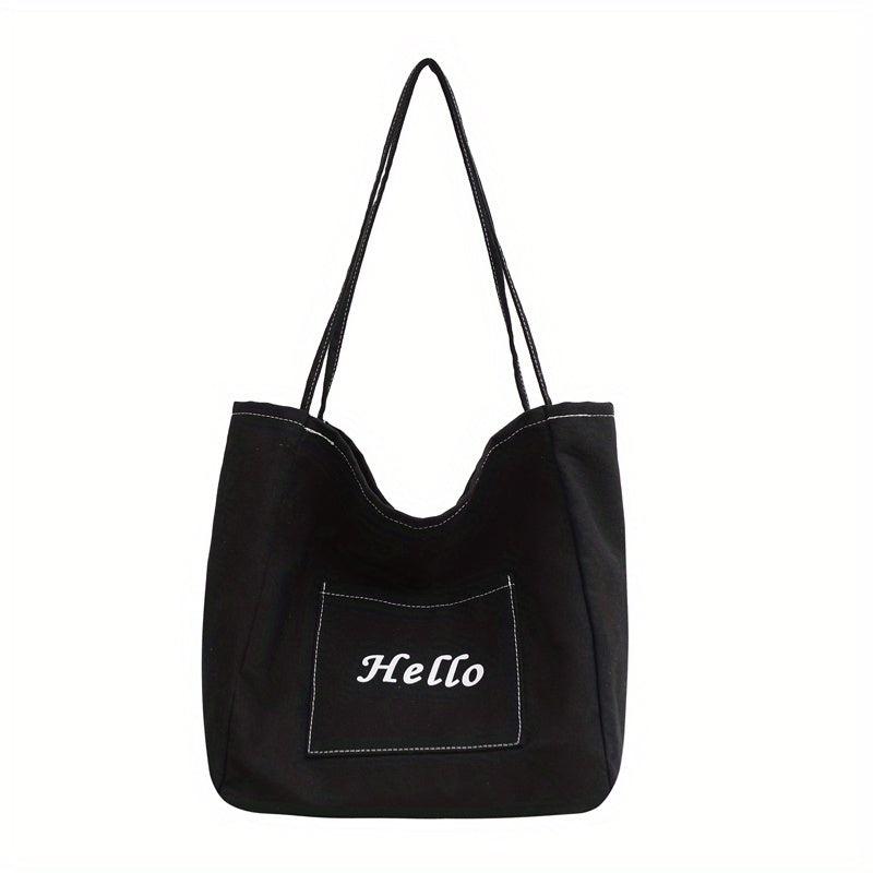 Large Capacity Canvas Tote Bag Lightweight Shoulder Casual Commuter Bag