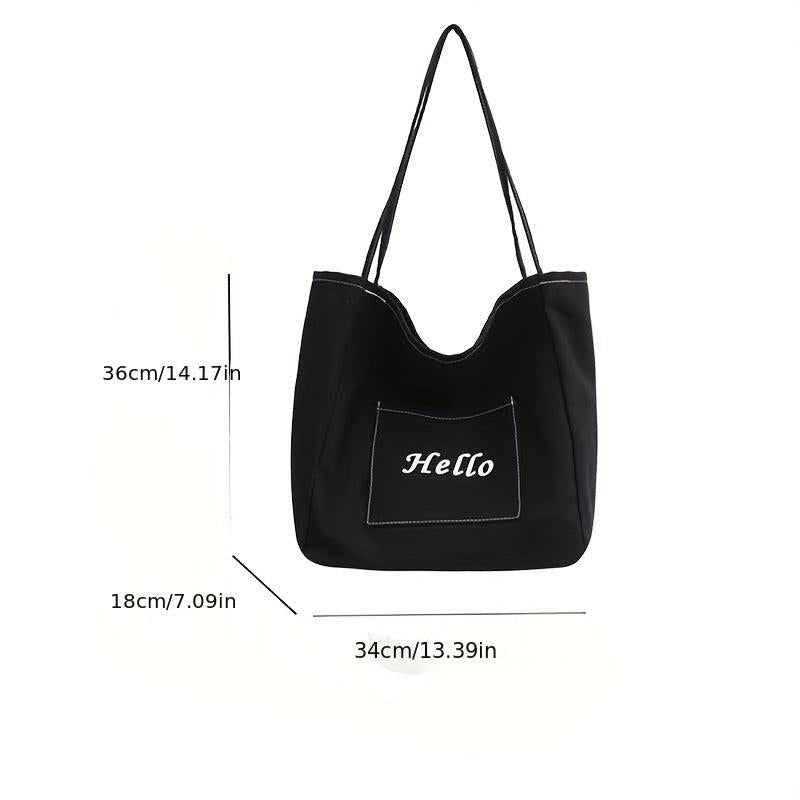 Large Capacity Canvas Tote Bag Lightweight Shoulder Casual Commuter Bag