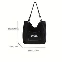 Large Capacity Canvas Tote Bag Lightweight Shoulder Casual Commuter Bag