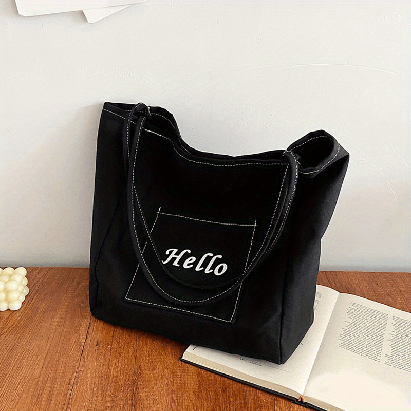 Large Capacity Canvas Tote Bag Lightweight Shoulder Casual Commuter Bag