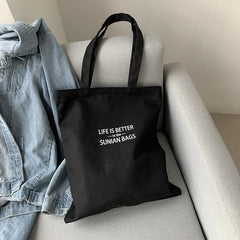 Large Capacity Canvas Tote Bag Durable Lightweight Shoulder Bag
