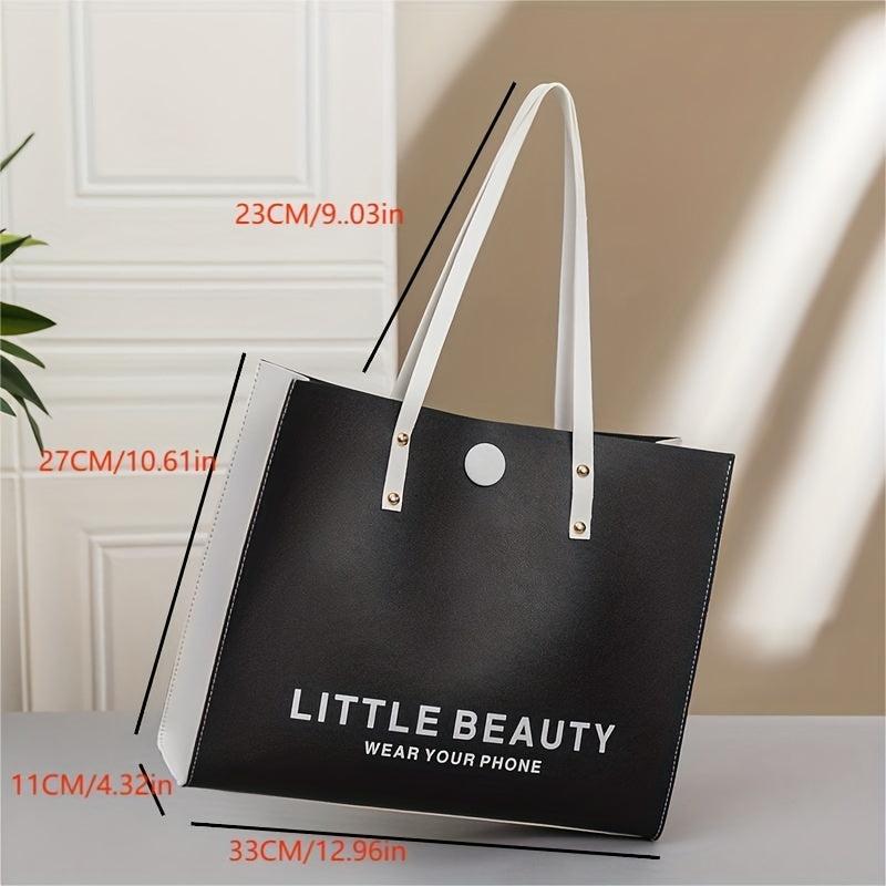 Women's Letter Print Shoulder Bag Handbag All Match Stylish Tote Bag