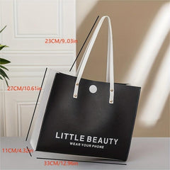 Women's Letter Print Shoulder Bag Handbag All Match Stylish Tote Bag