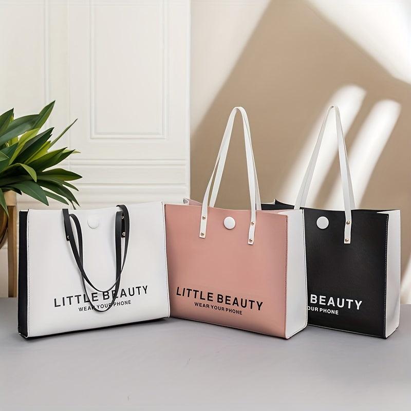 Women's Letter Print Shoulder Bag Handbag All Match Stylish Tote Bag