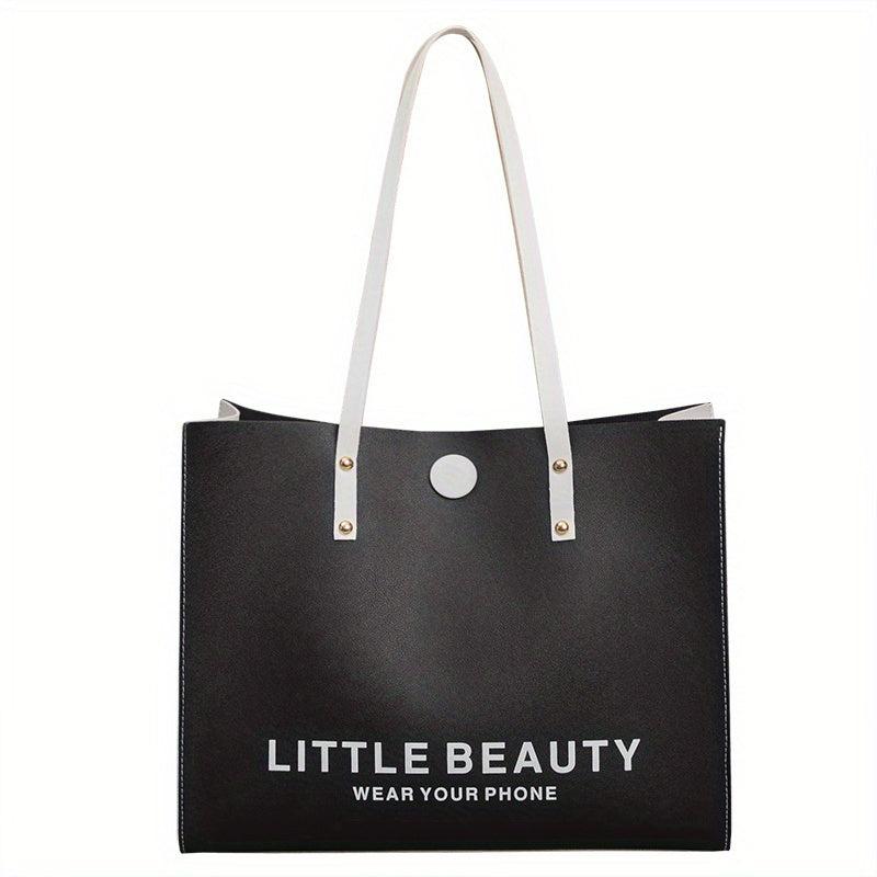 Women's Letter Print Shoulder Bag Handbag All Match Stylish Tote Bag