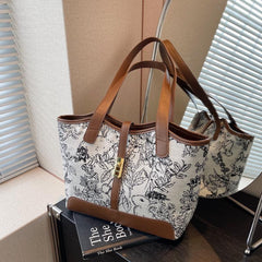 Ethnic Style Flower Embroidery Tote Bag Large Capacity Shoulder Bag