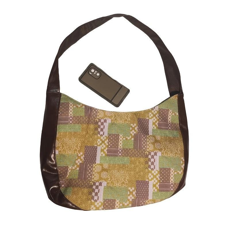 Star Pattern Hobo Shoulder Bag Vintage Crossbody Bag Large Capacity Tote Bag