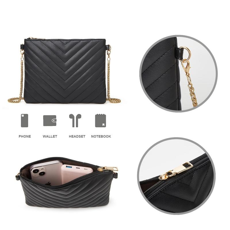 2PCS Chevron Quilted Tote Bag Large Capacity Shoulder Bag Women's Casual Handbag