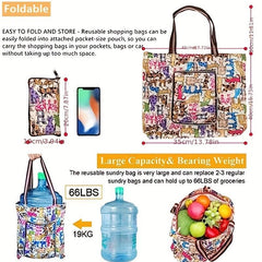 Foldable Heavy Duty Grocery Bag Large Capacity Tote Bag For Travel