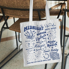 Midnight Pattern Canvas Shoulder Bag Lightweight Versatile Handbag