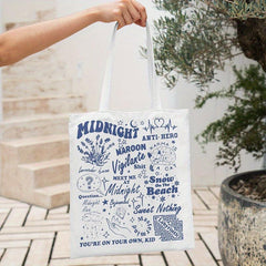 Midnight Pattern Canvas Shoulder Bag Lightweight Versatile Handbag