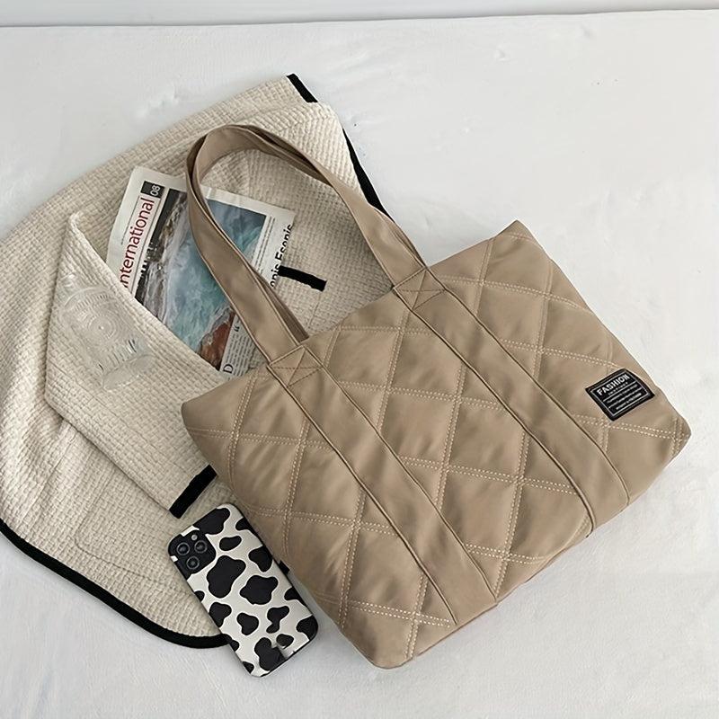 Quilted Large Tote Bag Shoulder Handbag