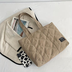 Quilted Large Tote Bag Shoulder Handbag