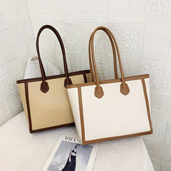 Colorblock Stylish Tote Shoulder Bag Large Capacity Storage Bag
