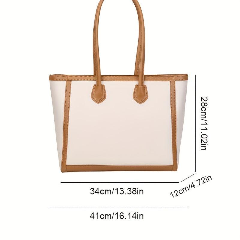 Colorblock Stylish Tote Shoulder Bag Large Capacity Storage Bag