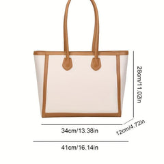 Colorblock Stylish Tote Shoulder Bag Large Capacity Storage Bag