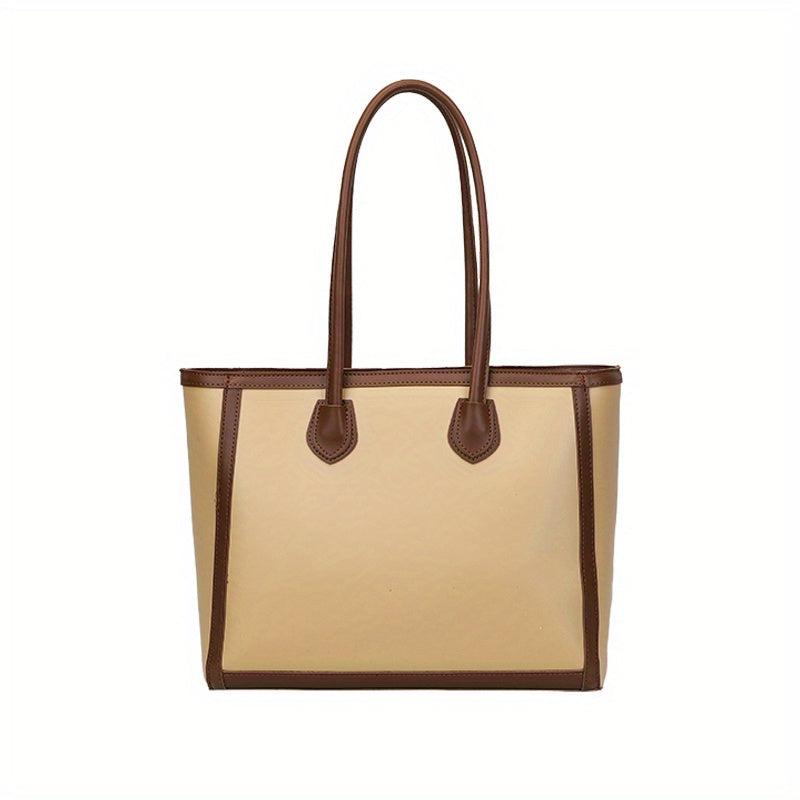 Colorblock Stylish Tote Shoulder Bag Large Capacity Storage Bag