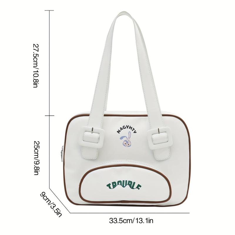 Bunny Pattern Square Shoulder Bag for Women