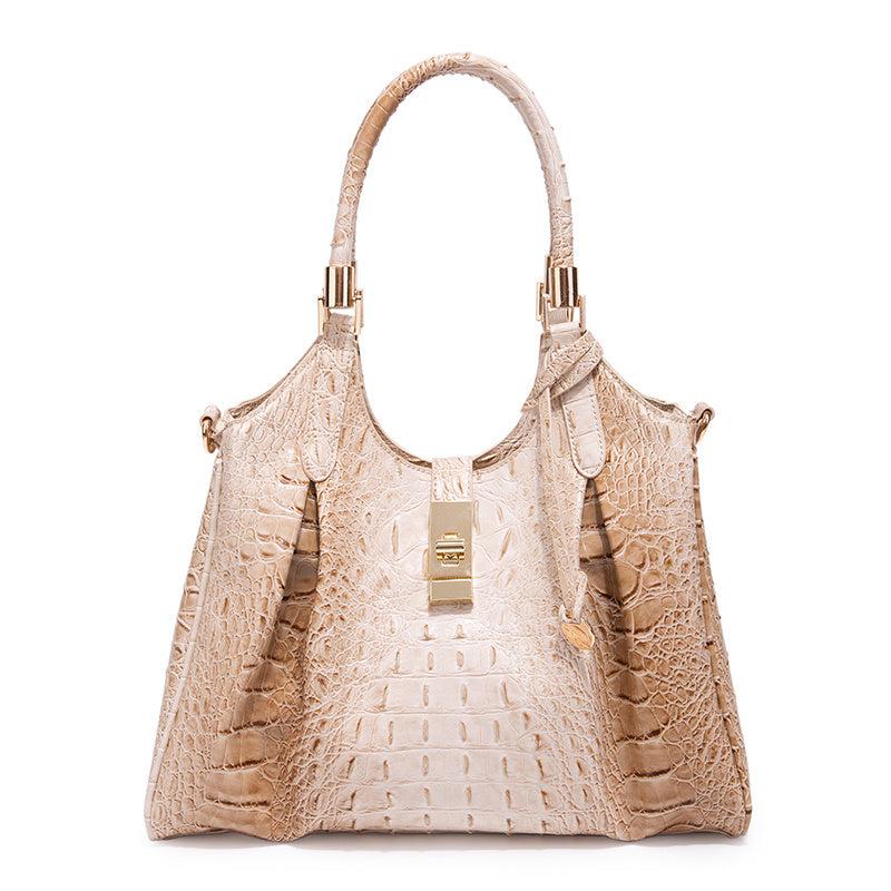 Crocodile Pattern Tote Bag Retro Style Handbag For Work & Office