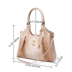 Crocodile Pattern Tote Bag Retro Style Handbag For Work & Office