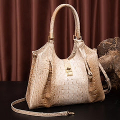 Crocodile Pattern Tote Bag Retro Style Handbag For Work & Office