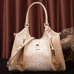 Crocodile Pattern Tote Bag Retro Style Handbag For Work & Office