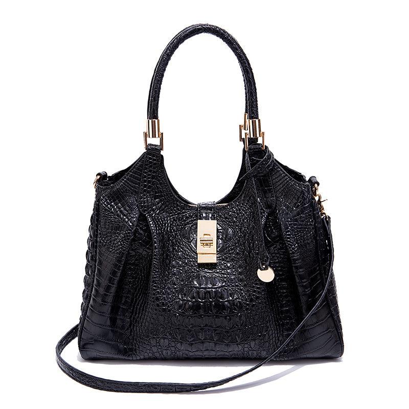 Crocodile Pattern Tote Bag Retro Style Handbag For Work & Office