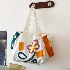 Cartoon Flower Tote Bag Large Capacity Hobo Bag