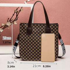 Faux Leather Shoulder Bag with Zipper Closure