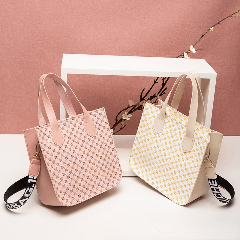 Faux Leather Shoulder Bag with Zipper Closure